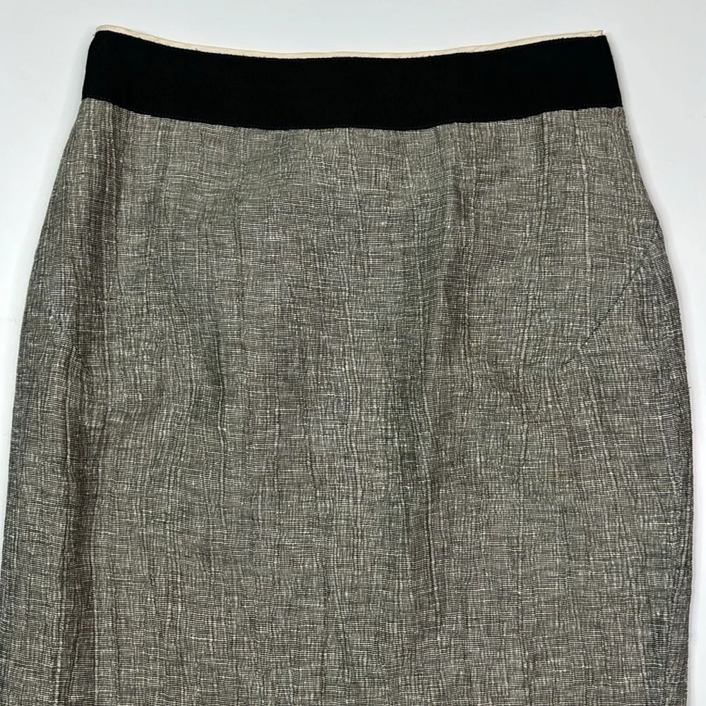 J.Crew Linen Blend Black Gray Penci Skirt Size 4